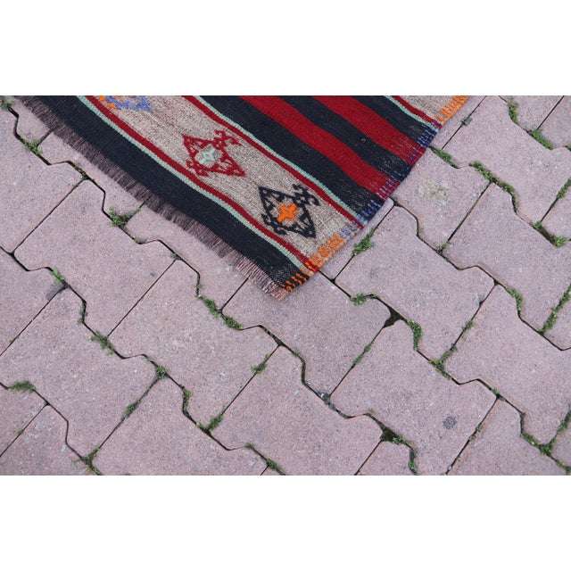 Red 1980s Handmade Turkish Oushak Kilim For Sale - Image 8 of 10