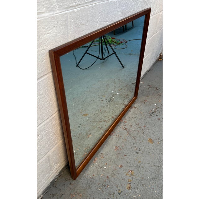 Mid 20th Century Mid-Century Walnut Bedroom Wall Mirror For Sale - Image 5 of 7