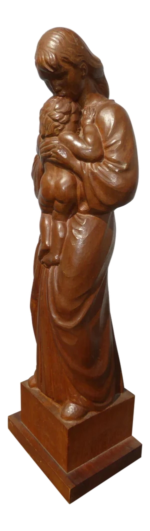 Vintage Swiss 29"h Statue 'Le Maire Et Enfant' Signed by Carl Albert Angst 1951