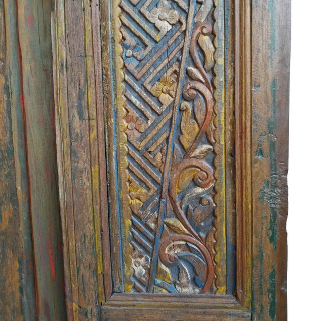 Boho Chic Antique Balinese Door With Surround For Sale - Image 3 of 5