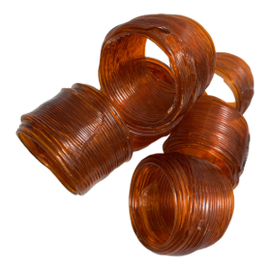 Vintage Orange Honey Toned Napkin Rings, Set of Six