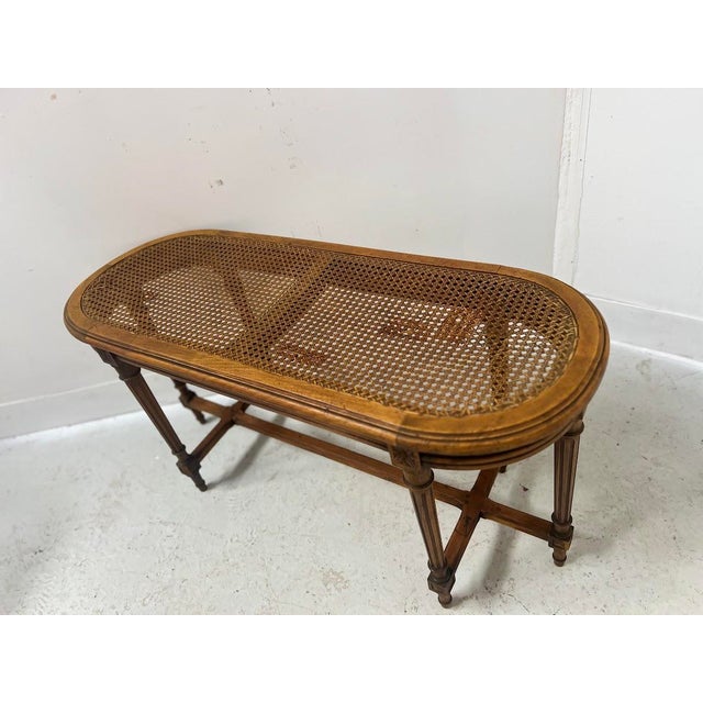 Louis XVI Style Beechwood Bed Bench, 20th Century For Sale - Image 8 of 13