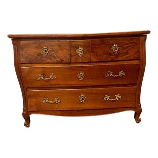 Louis XV Style Bombé Commode in Walnut, 1700s For Sale