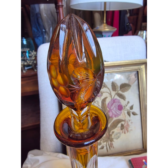 Classic decanter deep cut amber color to clear.