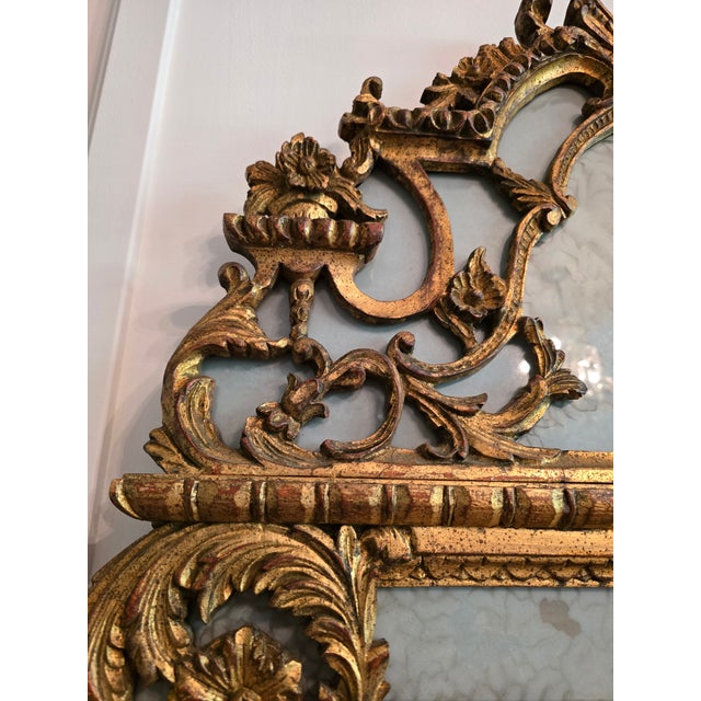 Vintage Early Mid Century Modern Italian Gilded Mirror For Sale - Image 10 of 14