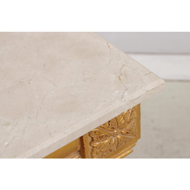 Rococo Style Gilt & Gold Marble Top Console Table For Sale - Image 9 of 18