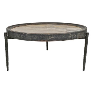 Alpine Marble & Elm Coffee Table For Sale