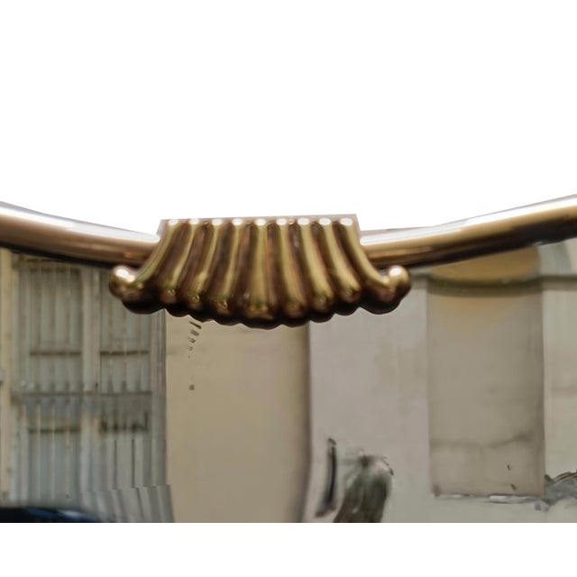 Mid-Century Modern Brass Shield-Shaped Wall Mirror by Gio Ponti, Italy, 1950s For Sale - Image 3 of 10