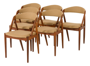 Model 31 Chairs attributed to Kai Kristiansen for Schou Andersen, Denmark, 1960s, Set of 6