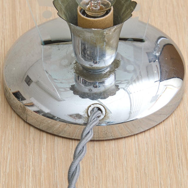 Petite Italian Chrome + Murano Glass Table Lamp, 1950s - 2 Available For Sale - Image 12 of 12