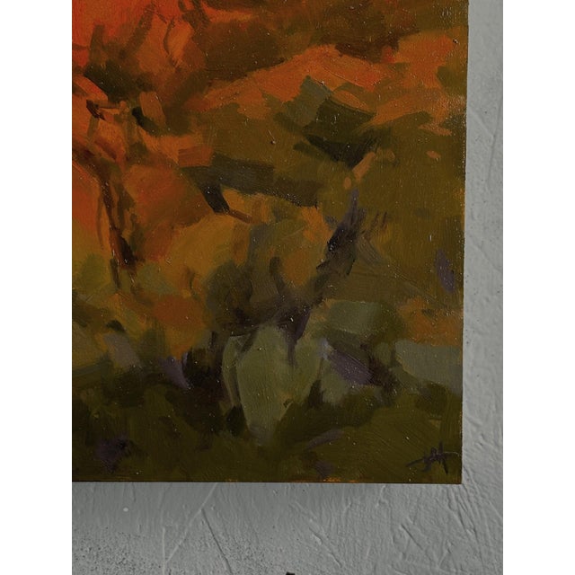 Abstract Incandesce by Judd Mercer | Oil on panel Abstract depiction of illuminated rocky landscape. For Sale - Image 3 of 5