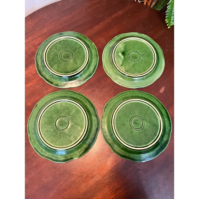 1950s Portugese Cabbage Pattern Plates - Set of 4 For Sale - Image 4 of 7