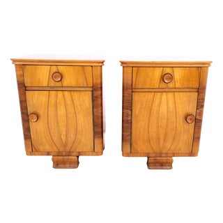 Vintage Polish Art Deco Nightstands, 1940s, Set of 2 For Sale