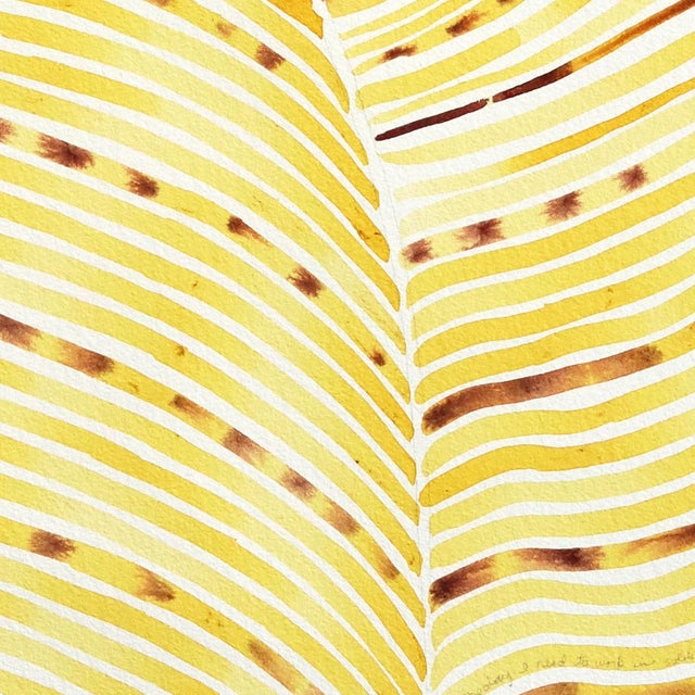 2020s Vietnam Pigment Study: Gardenia Fruit + Iron Oxide - Original Natural Pigment Watercolor on Paper by Heidi Lowell For Sale - Image 5 of 6