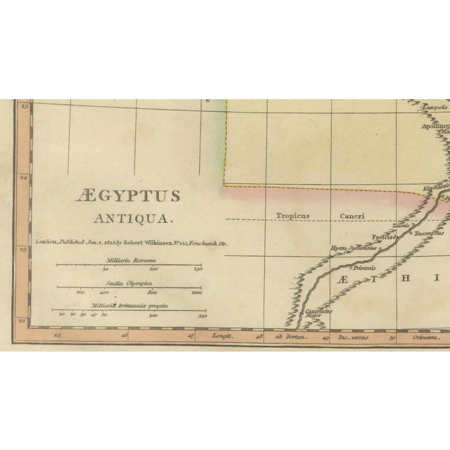 Paper Ancient Egypt Classical Map of the Nile, 1823 For Sale - Image 7 of 11