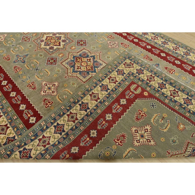 Kazak Rug 10′ X 16’3” Gray Wool Traditional Hand-Knotted Oriental Carpet For Sale - Image 14 of 15