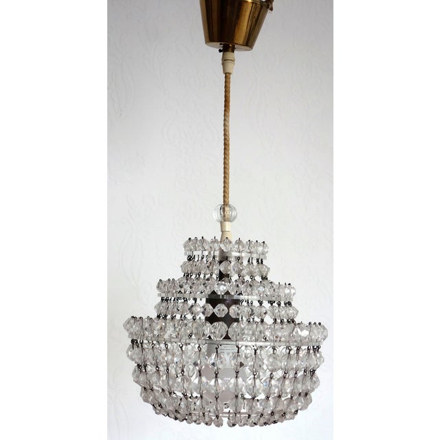 Glass Antique French Glass Bead Chandelier, 1930s For Sale - Image 7 of 12