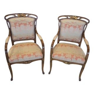 Late 19th Century French Art Nouveau Fauteuils Manner of Majorelle - A Pair For Sale