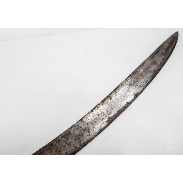 Gray 18th Century Indian Mughal Period Steel Tulwar Sword For Sale - Image 8 of 18
