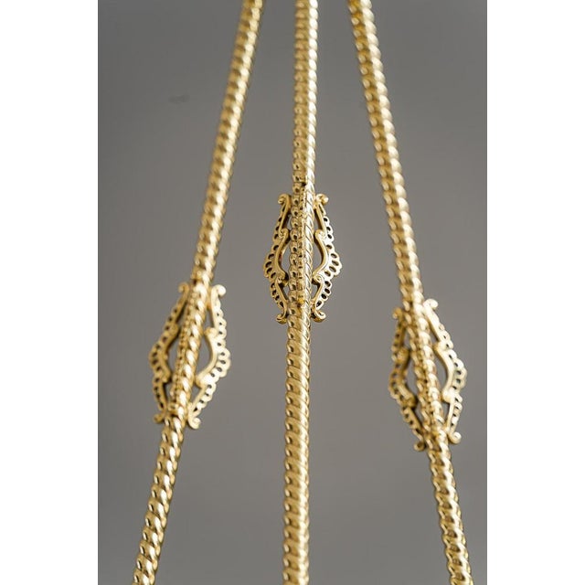 Antique Chandelier with Original Glass Shades, Vienna, Austria, 1890s For Sale - Image 11 of 18