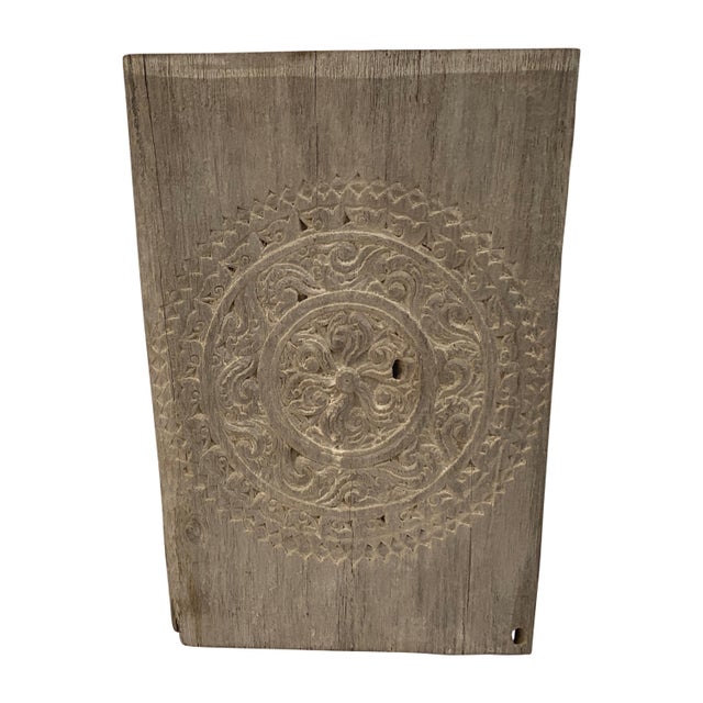 Antique hand carved merbau wood panel from Lampung, Sumatra. We have a collection in various sizes. Please inquire. The...