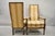 Mid 20th Century Vintage Hollywood Regency French Style High Back Upholstered Arm Chairs - A Pair For Sale - Image 10 of 10