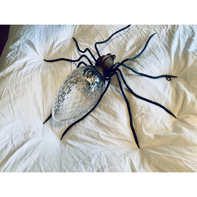 1950s Mid-Century Italian Modern Metal and Glass Spider Wall Lamp, 1950s For Sale - Image 5 of 18
