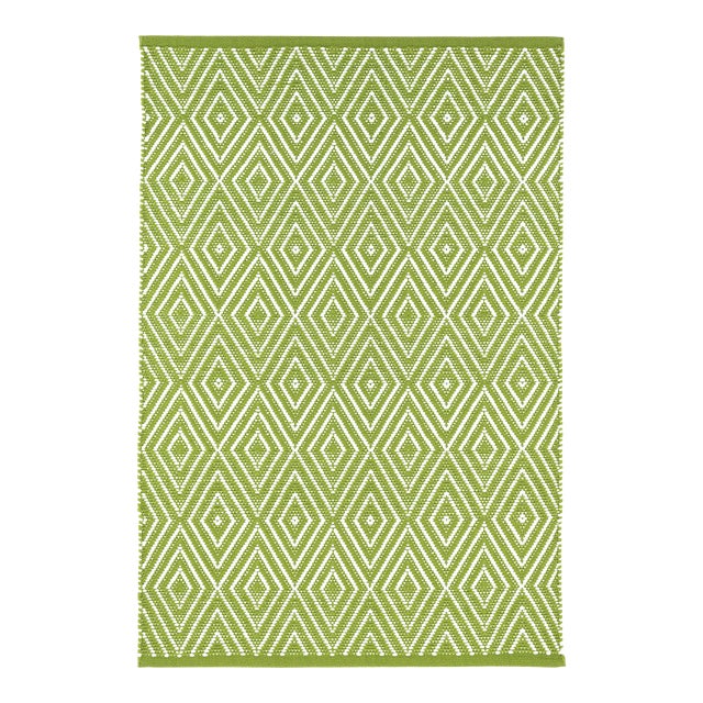 Dash & Albert by Annie Selke Diamond Sprout/White Indoor/Outdoor Rug, 7' 6" x 9' 6" For Sale
