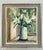 A fine contemporary British still life oil painting on canvas of white lilies in a jug displaying a masterful use of...