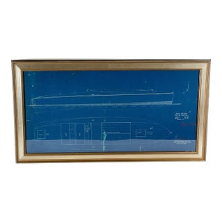 Rare Purdy Boat Company Blueprint for a Speedboat For Sale