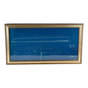 Rare Purdy Boat Company Blueprint for a Speedboat