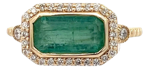 Natural Emerald and Diamond Ring 6.5 14k Y Gold 2.32 TCW Certified