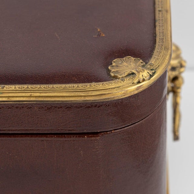 Metal Silver and Burgundy Leather 3-Tier Jewellery Box, 1920s For Sale - Image 7 of 17