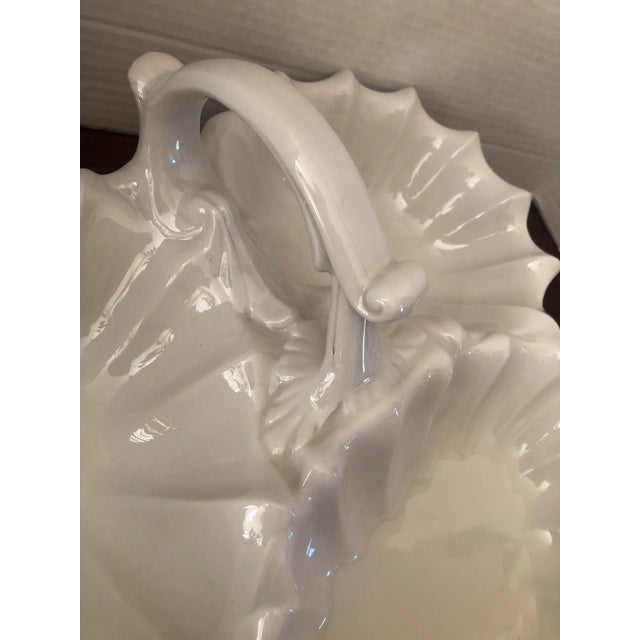 Mid-Century Modern Mid-Century Red Cliff Ironstone 3 Sided Serving Dish/Tray With Handle For Sale - Image 3 of 10