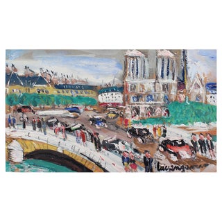 Lucien Génin, Notre Dame de Paris II, 1930s, Gouache on Paper, Framed For Sale