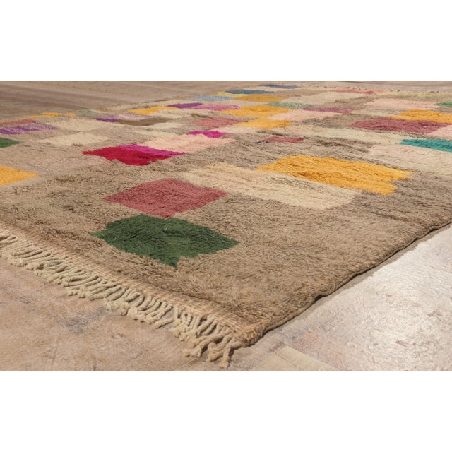 Taupe Contemporary Beni Mrirt Moroccan Rug, 09'03 X 11'07 For Sale - Image 8 of 10
