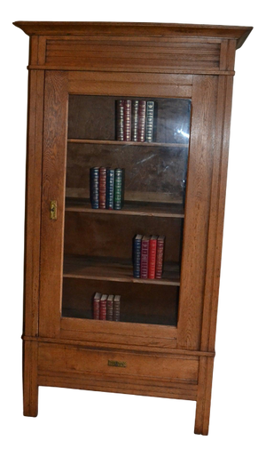 Antique Oak Art Deco Display Cabinet