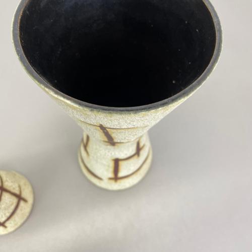 WGP Bamboo Ceramic Fat Lava Vases attributed to Scheurich, Germany, 1970s, Set of 2 For Sale - Image 9 of 18