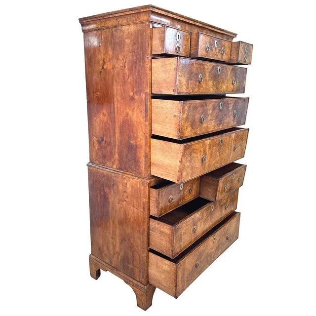Brown 18th Century GeorgianWalnut Tallboy Chest on Chest, 1720 For Sale - Image 8 of 11