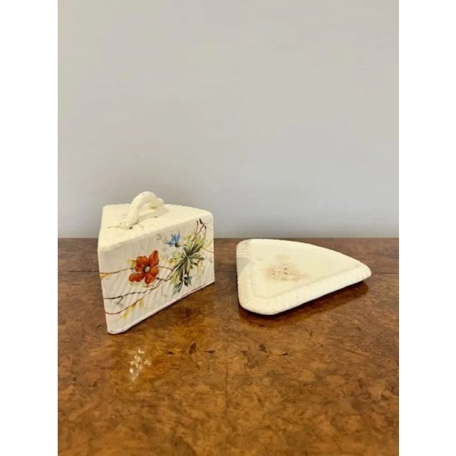 Late 19th Century Victorian Cheese Dish with Floral Decoration, 1880s For Sale - Image 5 of 8