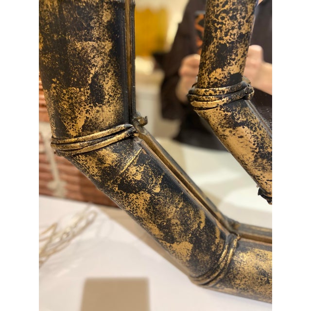 Brown Faux Bamboo Style Mirror With Tortoise Finish For Sale - Image 8 of 8