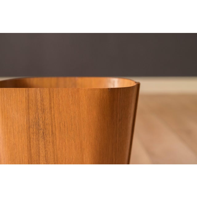 1960s Mid Century Modern Teak Waste Basket by Beni Mobler For Sale - Image 5 of 11