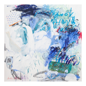 Contemporary Abstract Acrylics/Mixed Media on Canvas "Butterflies, Birds and Shooting Stars" by Carolina Alotus