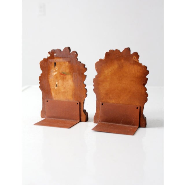 Wood Vintage Syroco Style Acorn Bookends Pair For Sale - Image 7 of 10