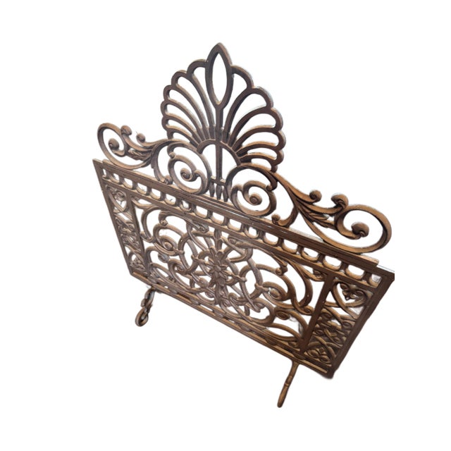 This antique cast iron English footed fire screen from the late ~1800’s boasts an elegant and ornamental design, perfect...