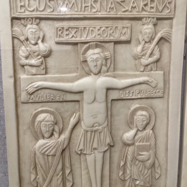 Plastic Vintage Diptych of Rambona, Central Italy, Late 9th-Early 10th Century, Ivory. Vatican City, Reproduction From Vatican Museum For Sale - Image 7 of 12