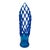Unique 20" Tall Brilliant Blue - Lattice Web - Hand-Blown Decorative Glass Vase For Sale