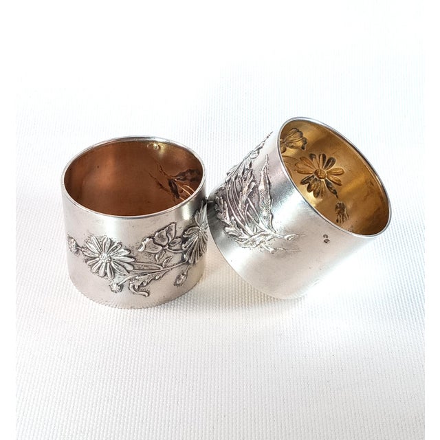 Art Nouveau / Jugendstil sterling silver napkin ring, crafted in England between 1890 and 1900. This is a highly...