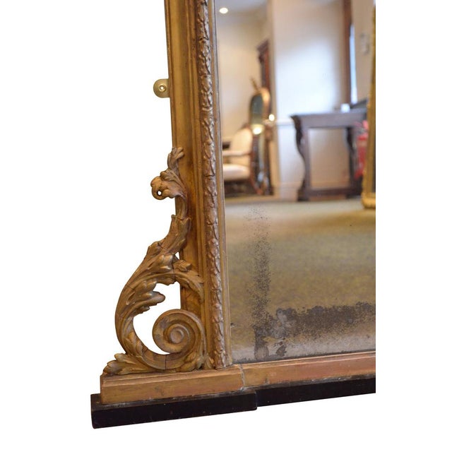 Large Victorian Giltwood Overmantle Mirror, 1850s For Sale - Image 3 of 15