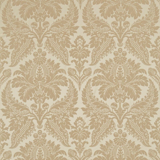 Zoffany Malmaison Damask Fabric in Pale Gold - a Sample For Sale